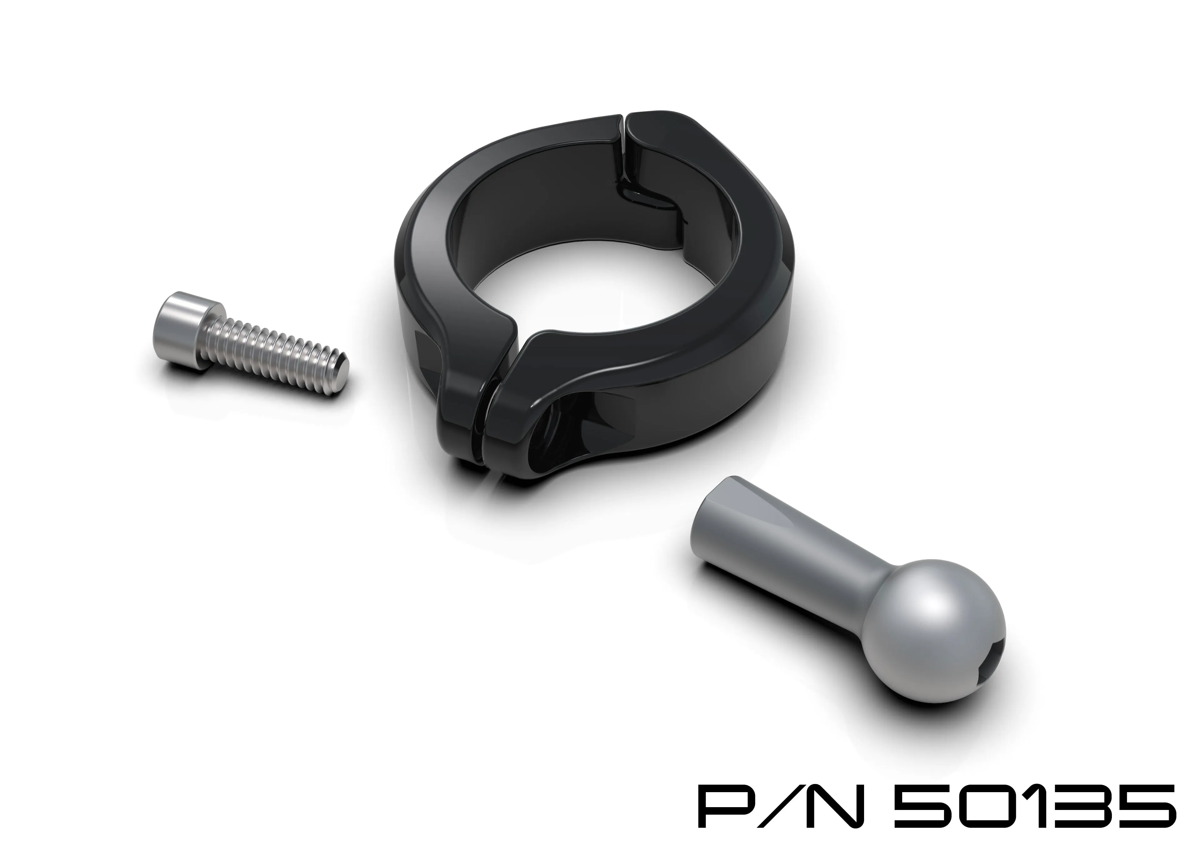 Aluminum Clamp Mount 1 1/2", Black