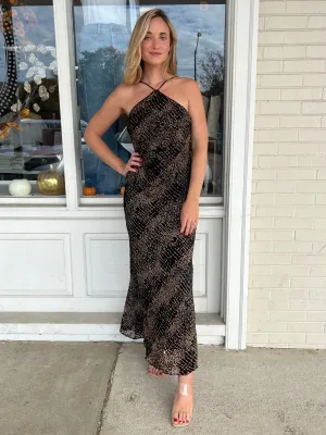 [ASTR The Label] Briotte Velvet Burnout Maxi Dress