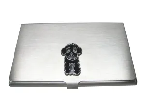 Black Toned Poodle Dog Business Card Holder