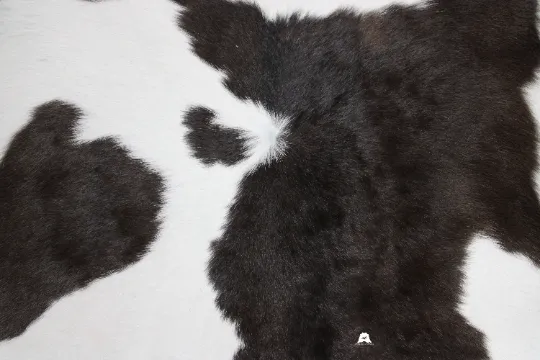 Dark Brown & White  Calfskin Rug Size 3ft x 3ft - Premium Quality Cowhide Rug