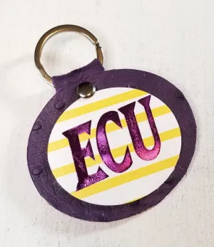 Double Layer Leather Keychain (ECU Pirates)