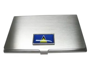 Thin Bordered Saint Lucia Flag Business Card Holder